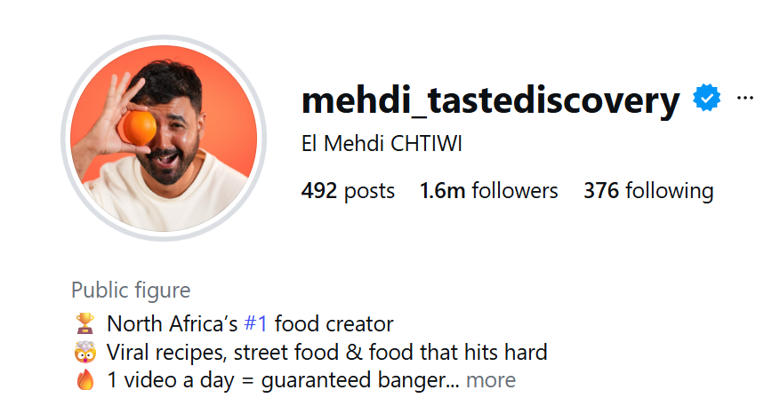 Post Instagram @mehdi_tastediscovery